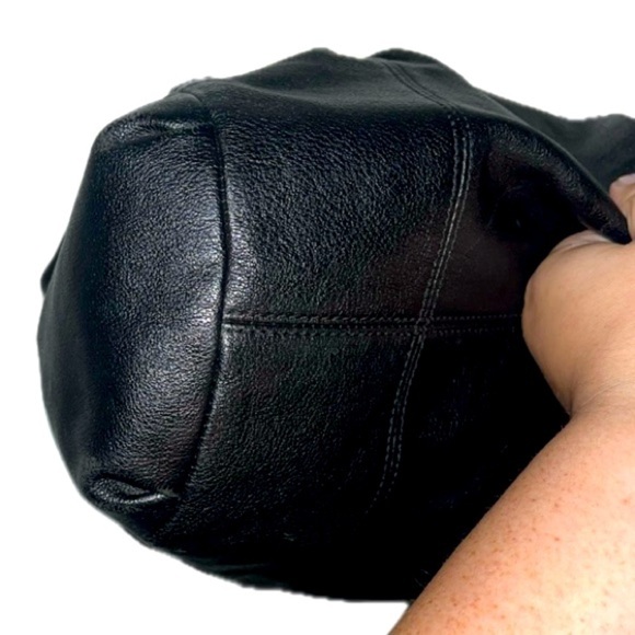 COACH Ashley Black Leather Python Trim Purse Shoulder Hobo Handbag F20104 - Picture 4 of 16